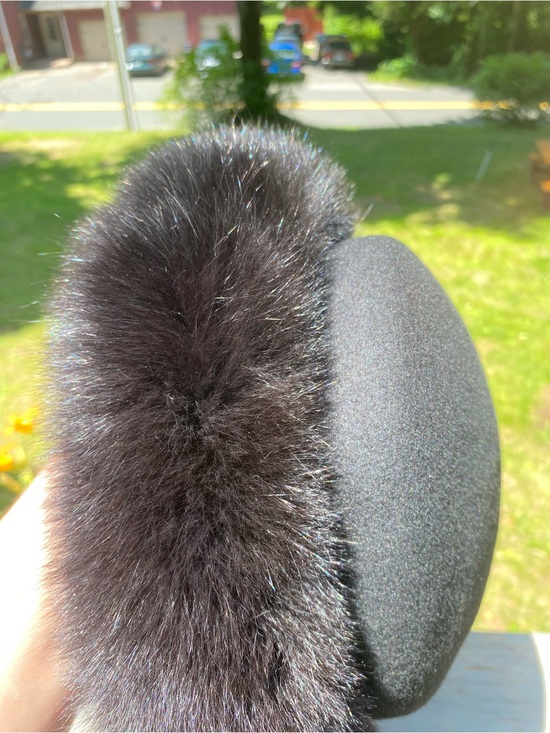 Rare!! Kates Boutique Canada ?? Wool Winter Hat with Genuine Black Fox Fur Trim main image 8